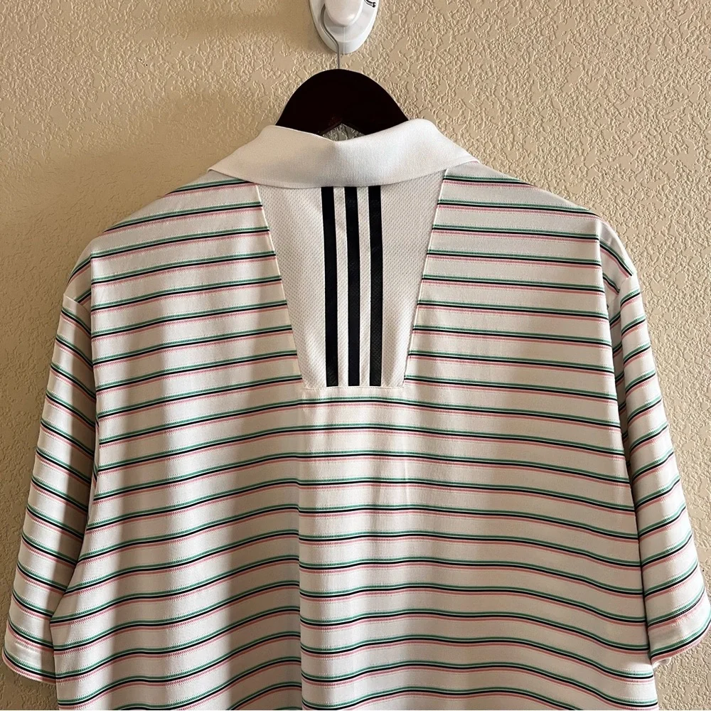 Adidas Clima Cool Striped Golf Polo Size Large